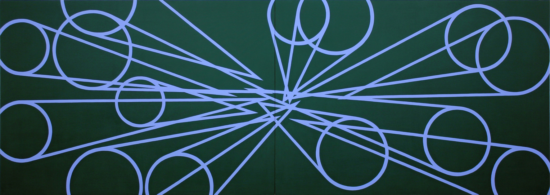 Memorias imaginadas, (díptico), 2014, acrílico sobre lienzo, 114 x 325 cm.